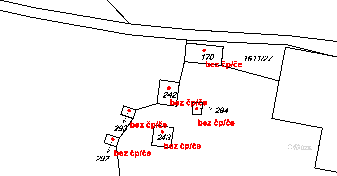 Nová Bystřice 47555289 na parcele st. 242 v KÚ Albeř, Katastrální mapa