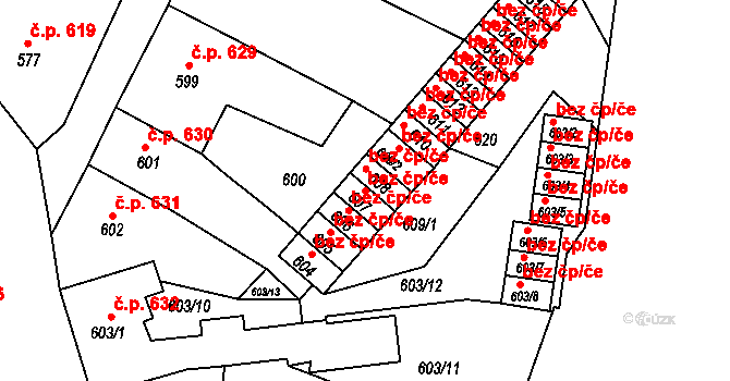 Česká Lípa 48782289 na parcele st. 607 v KÚ Česká Lípa, Katastrální mapa