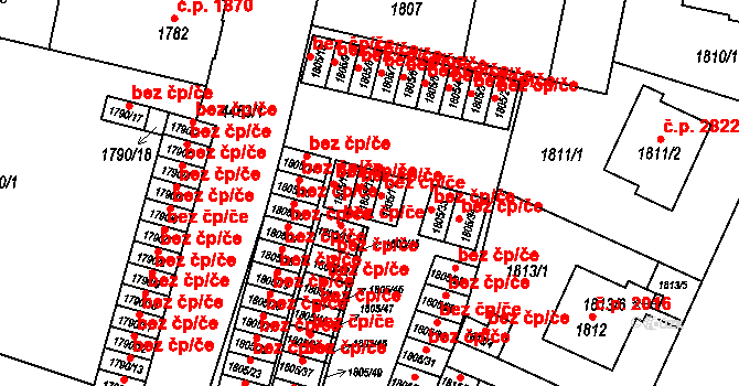 Teplice 48828289 na parcele st. 1805/12 v KÚ Teplice, Katastrální mapa