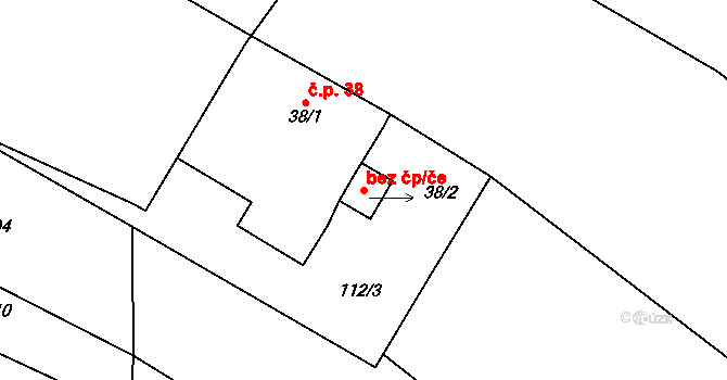 Psárov 49152289 na parcele st. 38/2 v KÚ Tříklasovice, Katastrální mapa