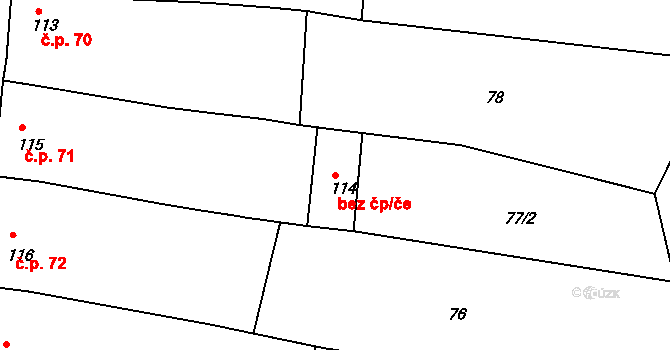 Ježov 49609289 na parcele st. 114 v KÚ Ježov, Katastrální mapa