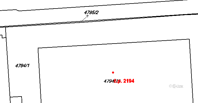 Předměstí 2194, Litoměřice na parcele st. 4794/11 v KÚ Litoměřice, Katastrální mapa
