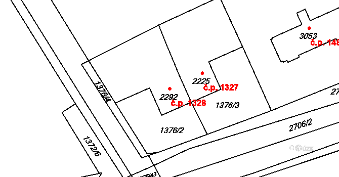 Beroun-Město 1328, Beroun na parcele st. 2292 v KÚ Beroun, Katastrální mapa