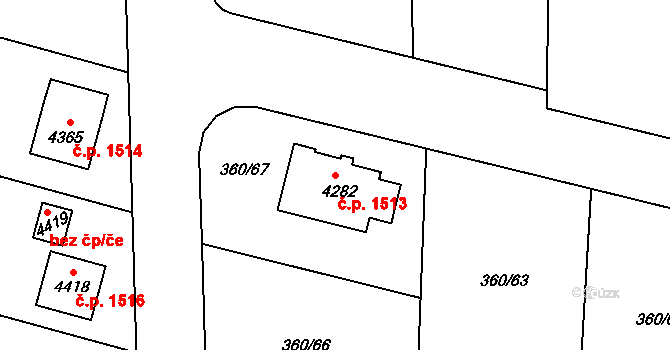 Strakonice I 1513, Strakonice na parcele st. 4282 v KÚ Strakonice, Katastrální mapa
