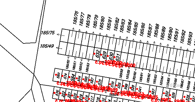 Brníčko 3003, Uničov na parcele st. 632 v KÚ Brníčko, Katastrální mapa