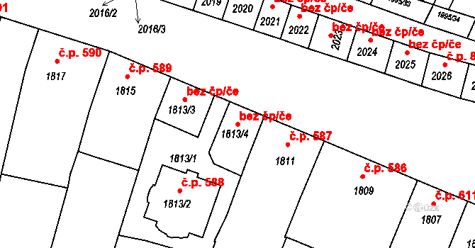 Velké Pavlovice 91127289 na parcele st. 1813/4 v KÚ Velké Pavlovice, Katastrální mapa