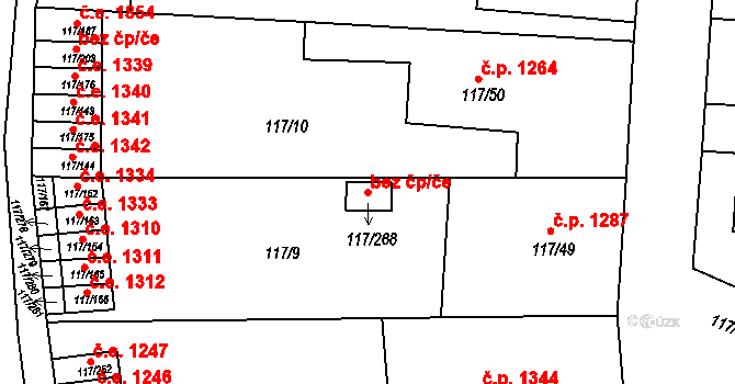 Český Těšín 97527289 na parcele st. 117/268 v KÚ Český Těšín, Katastrální mapa