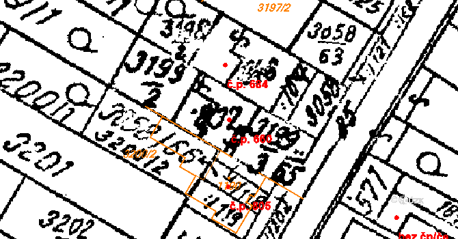 Tvrdonice 660 na parcele st. 837 v KÚ Tvrdonice, Katastrální mapa