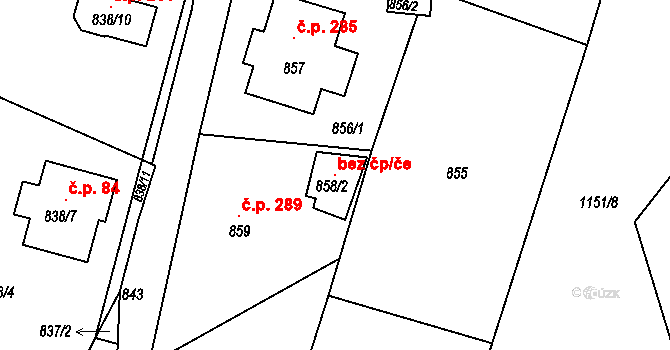 Rumburk 107346290 na parcele st. 858/2 v KÚ Horní Jindřichov, Katastrální mapa