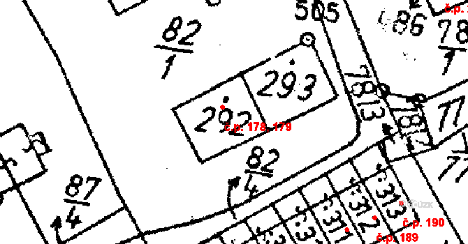 Markvartice 178,179, Jablonné v Podještědí na parcele st. 292 v KÚ Markvartice v Podještědí, Katastrální mapa