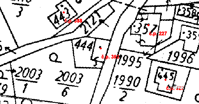 Kamenický Šenov 392 na parcele st. 444 v KÚ Kamenický Šenov, Katastrální mapa