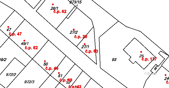 Stanoviště 63 na parcele st. 27/1 v KÚ Stanoviště na Moravě, Katastrální mapa