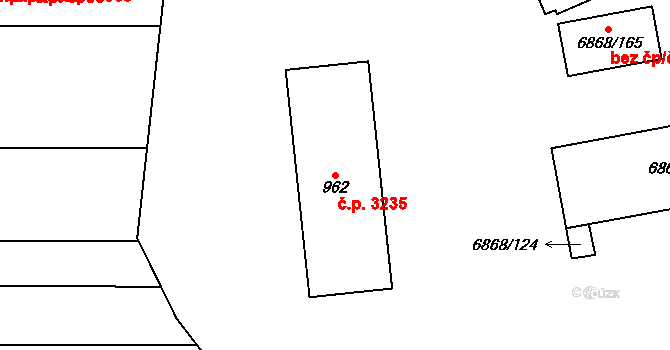 Přerov I-Město 3235, Přerov na parcele st. 962 v KÚ Přerov, Katastrální mapa