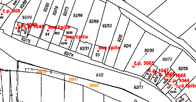 Dobšice 40955290 na parcele st. 93 v KÚ Dobšice u Znojma, Katastrální mapa