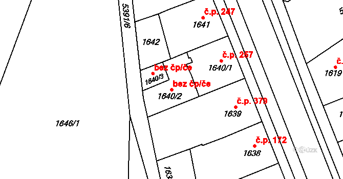 Plzeň 41302290 na parcele st. 1640/2 v KÚ Plzeň, Katastrální mapa