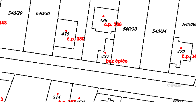 Čechy pod Kosířem 41690290 na parcele st. 437 v KÚ Čechy pod Kosířem, Katastrální mapa