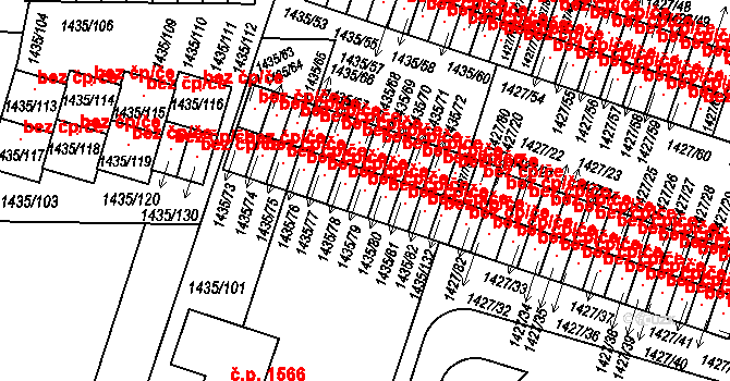 Čelákovice 46122290 na parcele st. 1435/79 v KÚ Čelákovice, Katastrální mapa