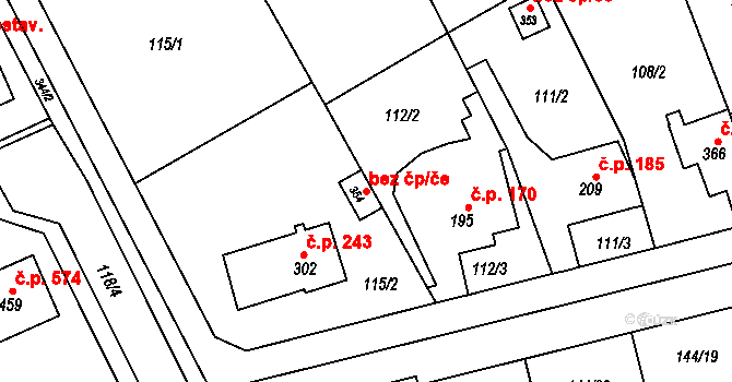 Bohuňovice 47291290 na parcele st. 354 v KÚ Bohuňovice, Katastrální mapa