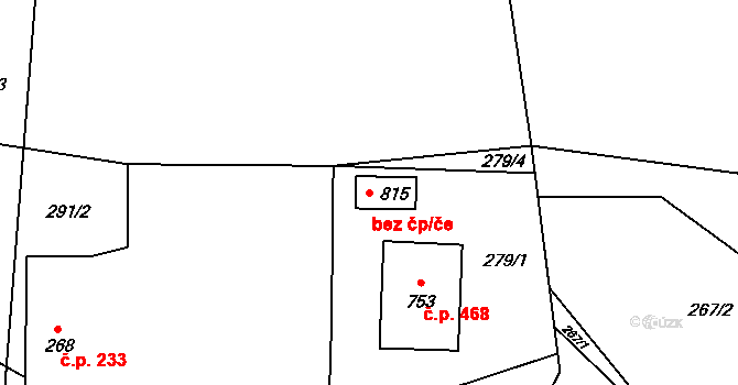 Dašice 48639290 na parcele st. 815 v KÚ Dašice, Katastrální mapa