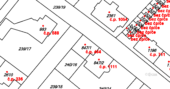 Sušice II 454, Sušice na parcele st. 847/1 v KÚ Sušice nad Otavou, Katastrální mapa