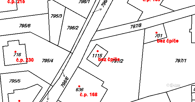 Jablonec nad Nisou 80628290 na parcele st. 1115 v KÚ Jablonecké Paseky, Katastrální mapa