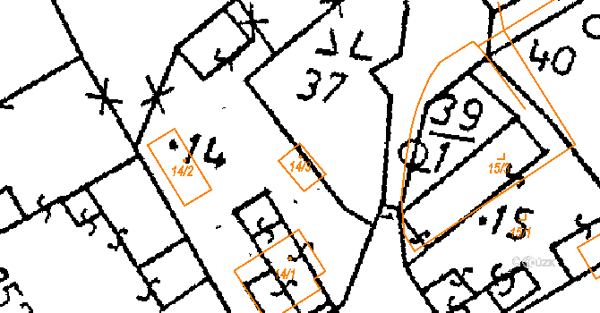 Zbýšov 96644290 na parcele st. 14/3 v KÚ Klucké Chvalovice, Katastrální mapa