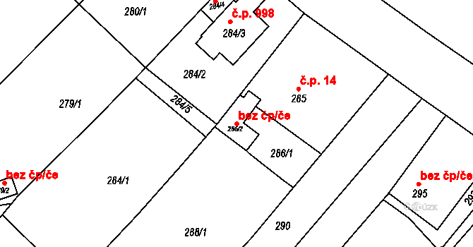 Bystřice nad Pernštejnem 100266291 na parcele st. 286/2 v KÚ Bystřice nad Pernštejnem, Katastrální mapa