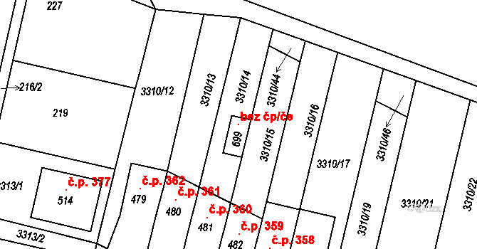 Sepekov 106773291 na parcele st. 699 v KÚ Sepekov, Katastrální mapa