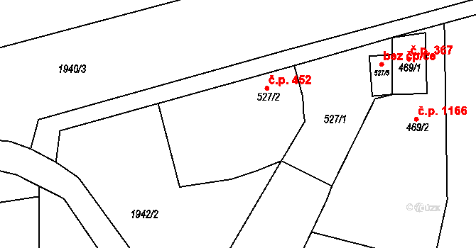 Lipník nad Bečvou I-Město 452, Lipník nad Bečvou na parcele st. 527/2 v KÚ Lipník nad Bečvou, Katastrální mapa