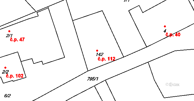 Žernov 112 na parcele st. 142 v KÚ Žernov u České Skalice, Katastrální mapa