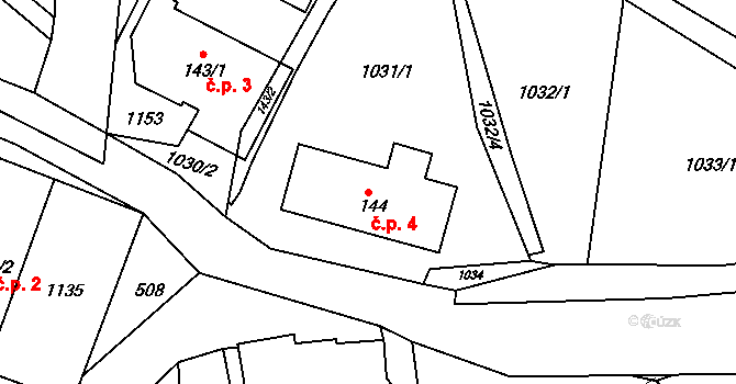 Rozsocha 4, Orlické Podhůří na parcele st. 144 v KÚ Rviště, Katastrální mapa