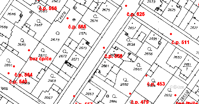 Poděbrady III 558, Poděbrady na parcele st. 2770 v KÚ Poděbrady, Katastrální mapa