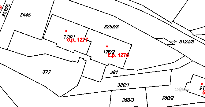 Nejdek 1276,1277 na parcele st. 176/1 v KÚ Nejdek, Katastrální mapa