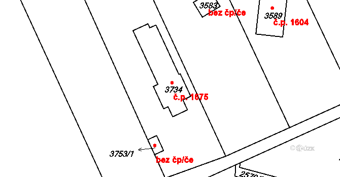 Humpolec 1675 na parcele st. 3734 v KÚ Humpolec, Katastrální mapa