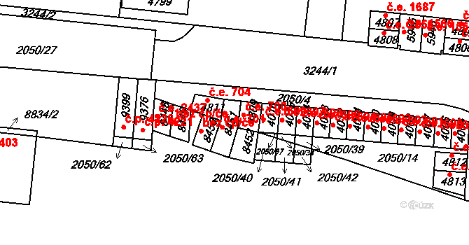 Hodonín 701 na parcele st. 8451 v KÚ Hodonín, Katastrální mapa