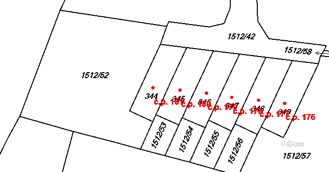 Olbramovice Ves 181, Olbramovice na parcele st. 344 v KÚ Olbramovice u Votic, Katastrální mapa