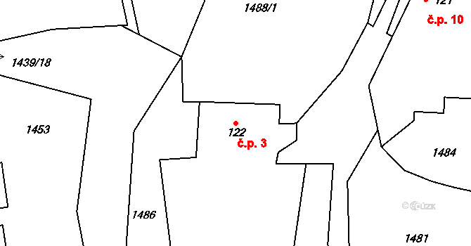 Lhota Bubeneč 3, Křivsoudov na parcele st. 122 v KÚ Křivsoudov, Katastrální mapa