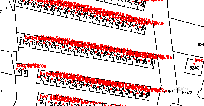 Bílovec 38939291 na parcele st. 666 v KÚ Bílovec-město, Katastrální mapa