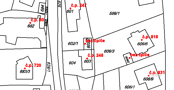 Praha 40370291 na parcele st. 602/2 v KÚ Lipence, Katastrální mapa