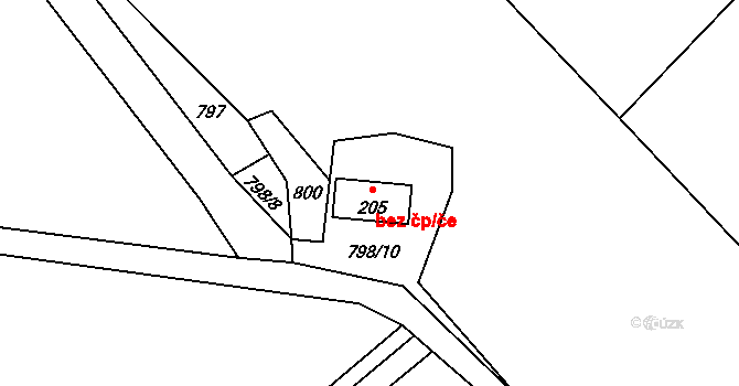 Oselce 40616291 na parcele st. 205 v KÚ Oselce, Katastrální mapa