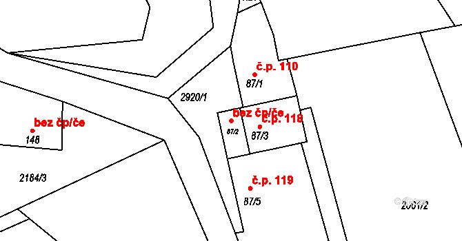 Křivsoudov 41388291 na parcele st. 87/2 v KÚ Křivsoudov, Katastrální mapa