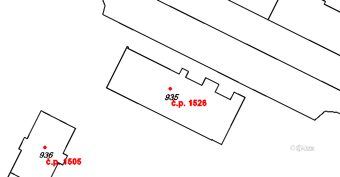 Ostrava 42213291 na parcele st. 935 v KÚ Poruba, Katastrální mapa