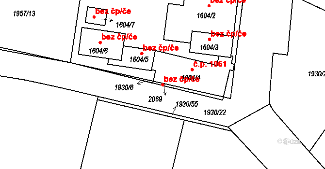 Pacov 45268291 na parcele st. 2069 v KÚ Pacov, Katastrální mapa