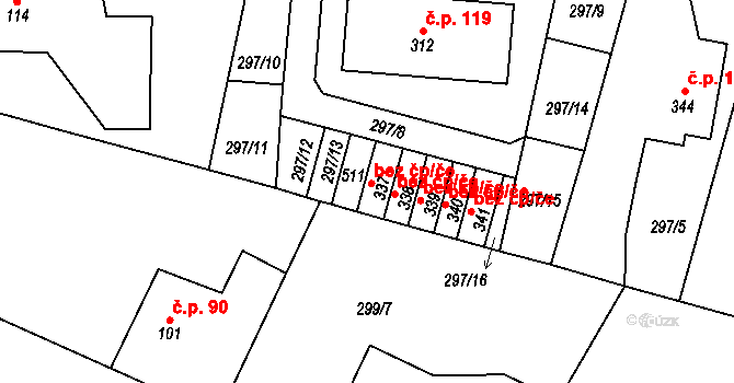 Velichovky 46567291 na parcele st. 338 v KÚ Velichovky, Katastrální mapa