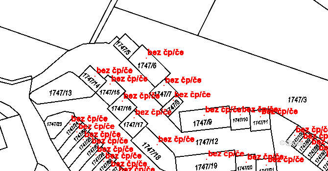 Liberec 47157291 na parcele st. 1747/7 v KÚ Starý Harcov, Katastrální mapa