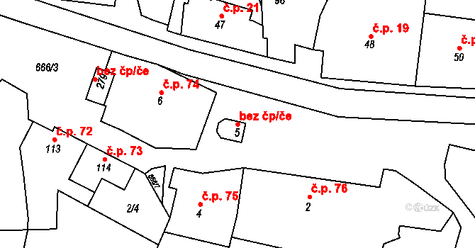 Konice 47678291 na parcele st. 5 v KÚ Čunín, Katastrální mapa