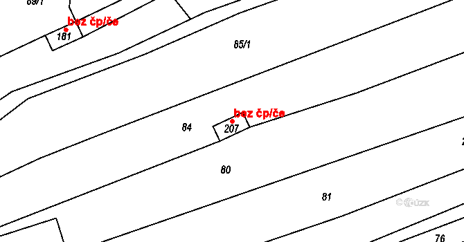 Loučka 49049291 na parcele st. 207 v KÚ Loučka I, Katastrální mapa