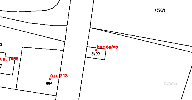 Milevsko 49634291 na parcele st. 3100 v KÚ Milevsko, Katastrální mapa