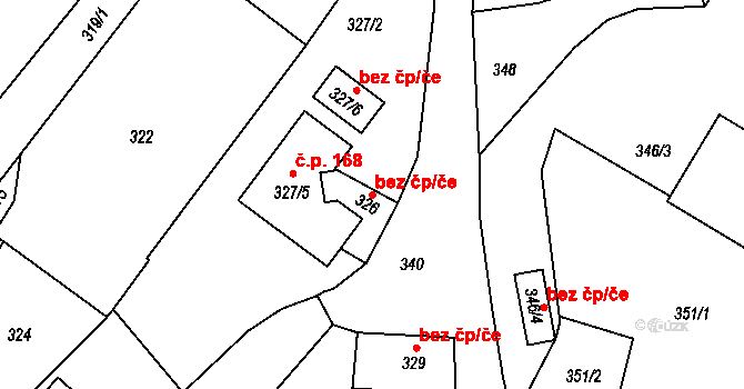 Bystřice nad Pernštejnem 49938291 na parcele st. 326 v KÚ Bystřice nad Pernštejnem, Katastrální mapa