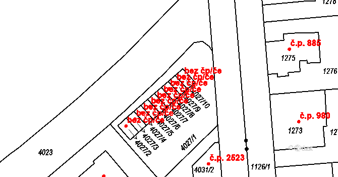 Praha 50026291 na parcele st. 4027/8 v KÚ Vinohrady, Katastrální mapa